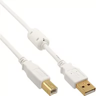 Kable USB - InLine Kabel USB USB A USB B M/M Biały 10m 34550W - miniaturka - grafika 1