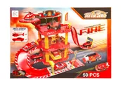 Zabawki konstrukcyjne - Wielopoziomowy parking z torem jazdy STRAŻ POŻARNA 50 elementów - miniaturka - grafika 1