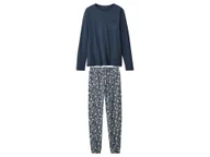 Piżamy damskie - esmara® Piżama damska z bawełny (Ciemnoniebieski, XS (32/34)) - miniaturka - grafika 1