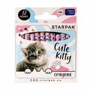 Przybory szkolne - Starpak Kredki Wosk 12 kolorów Cuties pudełko 12/144 - miniaturka - grafika 1