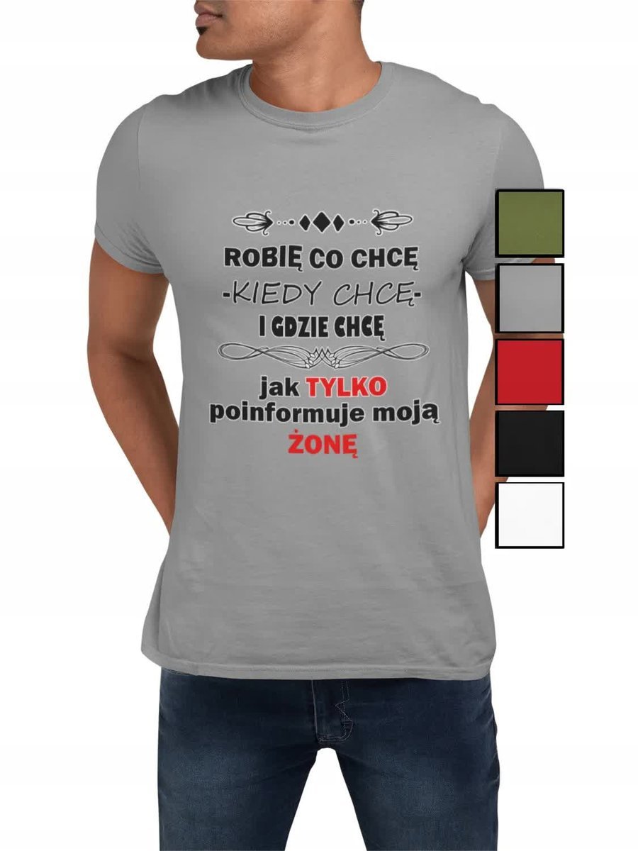 Koszulka T-Shirt Męska Prezent Dla Niego Walentynki Śmieszne Napisy - M