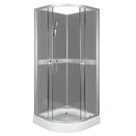 Kabiny prysznicowe - Novoterm Kabina natryskowa Classic Grey z baterią półokrągła 90 cm   B734-275D4 - miniaturka - grafika 1