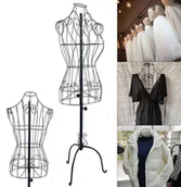 Manekiny wystawowe - Manekin krawiecki manekin damski metalowy biust damski popiersie krawieckie popiersie z kutego żelaza kobieta model ubrania półka wyświetlacz sukienka manekin tors kobieta model deco - miniaturka - grafika 1