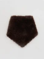 Czapki damskie - Reserved - Szalik ze sztucznego futerka - ciemnobrązowy - miniaturka - grafika 1