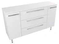 Szafki łazienkowe - Szafka Stojąca Z Blatem ATH 140 cm KD - Biały Mat - Uchwyty Chromowane - miniaturka - grafika 1