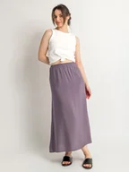 Spódnice - Spódnica maxi z wiskozy M grafitowy - miniaturka - grafika 1