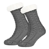 Skarpetki damskie - Grube Cieple Skarpetki Kapcie Domowe Abs Skarpety Damskie Antypoślizgowe - miniaturka - grafika 1