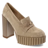 Półbuty damskie - Beżowe Półbuty Carinii Eleganckie Obuwie Damskie - miniaturka - grafika 1