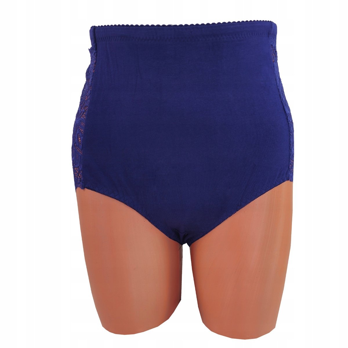 Majtki Plus Size Figi Wysokim Stanem Wyszczuplające Bawełniane Koronka 5Xl