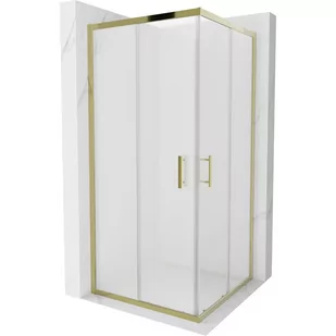 Mexen Rio kabina prysznicowa kwadratowa 90x90 cm, szron, złota - Kabiny prysznicowe - miniaturka - grafika 1