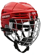 Hokej - Kask hokejowy Bauer RE-AKT 100 Combo Red Youth - miniaturka - grafika 1