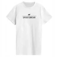 Koszulki męskie - 4F T-Shirt Koszulka Męska Ttshm539 Biała 3Xl - miniaturka - grafika 1