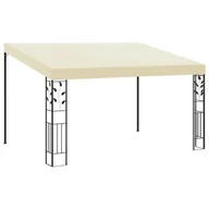 Altany ogrodowe - vidaXL Altana przyścienna, 4 x 3 x 2,5 m, kremowa - miniaturka - grafika 1