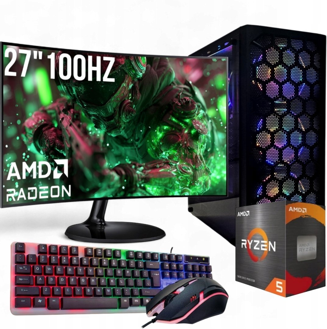 Komputer Adronix ZESTAW GAMER MASTER RYZEN 5 16GB RX 580 +MONITOR 27