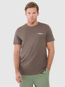 Koszulki męskie - 4F T-shirt męski regular z nadrukiem 4FWSS25TTSHM1974-80S Brązowy Roz. 3XL - miniaturka - grafika 1