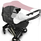 Akcesoria do wózków - MimiNu DASZEK przeciwsłoneczny do wózka MUŚLINOWY markiza żagiel osłonka Bl.ush pink - miniaturka - grafika 1