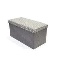 Pufy i podnóżki - Intesi Pufa Intesi Velse light grey print white - miniaturka - grafika 1