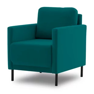 Fotel welurowy do salonu, Laya 55, 70x94x90 cm, turkusowy - Fotele - miniaturka - grafika 1
