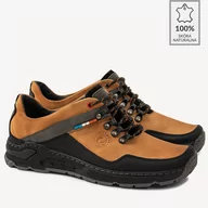 Półbuty męskie - Buty męskie trekkingowe Bennett żółte - BRILU - miniaturka - grafika 1