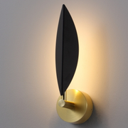 Lampy ścienne - Kinkiet designerski Buket 639401135 Elkim LED 2W 3000K liść złota czarny złoty - miniaturka - grafika 1