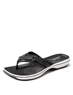 Clarks Damskie japonki Brinkley Sea, czarny - Czarny Black Synthetic - 39.5 EU - Klapki i japonki damskie - miniaturka - grafika 1