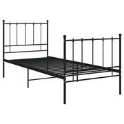 Łóżka - Rama łóżka, czarna, VidaXL, metalowa, 100x200 cm - miniaturka - grafika 1