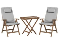 Meble ogrodowe - Zestaw mebli balkonowych AMANTEA PREMIUM Drewno akacjowe Szary - miniaturka - grafika 1