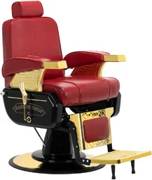 Hair system fotel barberski mt-91 złoto czerwony - Fotele fryzjerskie - miniaturka - grafika 1