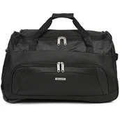 Walizki - Torba PODRÓŻNA średnia na kólkach ZE STELAŻEM Bellugio M czarny - miniaturka - grafika 1