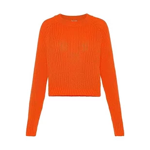 Libbi Damski sweter z dzianiny prążkowany pomarańczowy XS/S - Swetry damskie - miniaturka - grafika 1