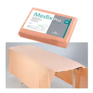 Kosmetyczne akcesoria jednorazowe - MedixPro Prześcieradło jednorazowe 150cm x 210cm morelowe podfoliowane 54g MedixPro 5szt - miniaturka - grafika 1