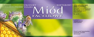 Etykiety na Miód Faceliowy (100szt) - wzór E125 - Akcesoria do hodowli zwierząt - miniaturka - grafika 1