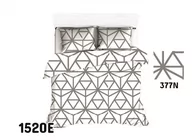 Pościel - Pościel 140x200 biała szara geometryczna - miniaturka - grafika 1