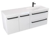 Szafki łazienkowe - Szafka Wisząca Z Umywalką ATH 120 cm DS Prawa - Biały Mat - Uchwyty Czarne Matowe - miniaturka - grafika 1