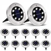 Lampy ogrodowe - 12x LAMPKI OGRODOWE SOLARNE GRUNTOWE WBIJANE NAJAZDOWE LED - miniaturka - grafika 1