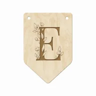 Dekoracje domu - Drewniana Girlanda Kwiatowa Proporczyki Z Literkami E Ozdoba Pokoju Dziecięcego Z Drewna  Napis Z Imieniem Na Urodziny - miniaturka - grafika 1