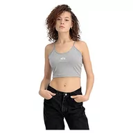 Koszulki i topy damskie - ALPHA INDUSTRIES Damska koszulka Basic Crop-top Sl Wmn, szary/biały., M - miniaturka - grafika 1