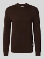 Swetry męskie - Sweter z dzianiny z wełny jagnięcej z okrągłym dekoltem - miniaturka - grafika 1