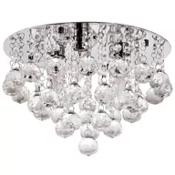 Lampy sufitowe - VEN Plafon LAMPA sufitowa VEN P-E 1437/3-35 glamour OPRAWA kaskada z kryształkami crystal przezroczysta - miniaturka - grafika 1