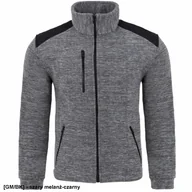 Bluzy męskie - FLRA 340 - bluza polarowa unisex, gruba posiada bardzo dobre właściwości cieplne - szary melanż-czarny XL - miniaturka - grafika 1
