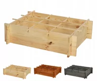 Szklarnie ogrodowe - Drewniana grządka podwyższona donica ogrodowa na warzywa warzywnik 80x60 / Wamar-Sosenka - miniaturka - grafika 1