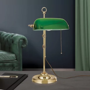 Lampa bankierska Harvard, mosiądz/zielona - Lampy stojące - miniaturka - grafika 2