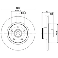 Tarcze hamulcowe - Tarcza hamulcowa HELLA 8DD 355 123-421 - miniaturka - grafika 1
