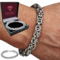 Bransolety męskie - Gruba Bransoletka Srebrna Męska Bransoleta Królewski Bizantyjski + Gratis - miniaturka - grafika 1