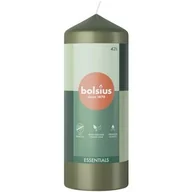 Świece - Bolsius Świeca pieńkowa 150/58 Essentials Zielona Oliwka - miniaturka - grafika 1