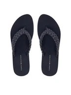 Klapki i japonki damskie - Tommy Hilfiger Japonki Th Wedge Cornrow Beach Sandal FW0FW09037 Granatowy - miniaturka - grafika 1