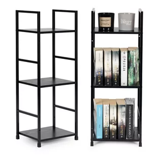 Regał Drewniany Nowoczesny Metalowa Rama Loft 3 Półki - Półki do salonu - miniaturka - grafika 1