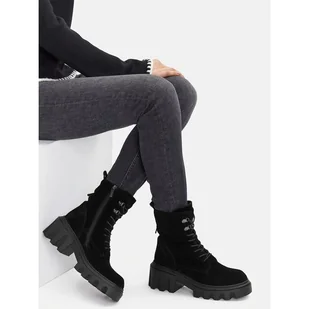 Trzewiki Badura C-WFA3112-1Z Czarny - Botki damskie - miniaturka - grafika 1