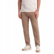 Dresy męskie - Męskie spodnie dresowe 100% bawełna brązowe V2 OM-PABS-0206 XXL - miniaturka - grafika 1