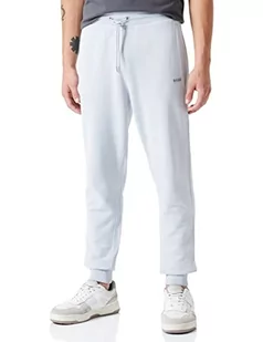 BOSS Męskie spodnie do biegania Sefadelong Relaxed-Fit z bawełny o strukturze French Terry, Light/Pastel Grey50, XL - Spodenki męskie - miniaturka - grafika 1